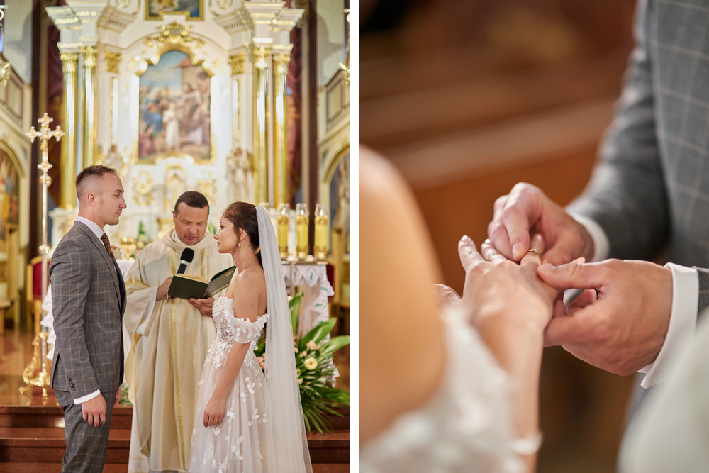 ceremonia zaślubin w rzeszowie, zakładanie obrączek, przysięga ślubna